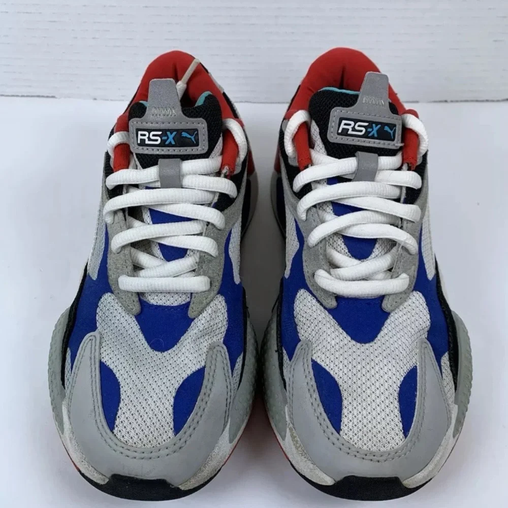 Puma RS-X3 Puzzle Child Sneakers Size 6.5C White Blue Red 372357-05 (S207)